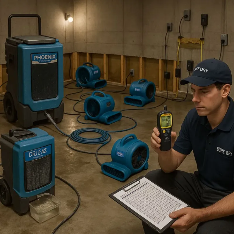 Structural Drying and Dehumidification process in Oconto, WI